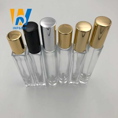 bouteille en verre de boule de commande d'espace libre de 1ml 15ml 10ml avec le chapeau Mini Refillable Rollerball Perfume d'or